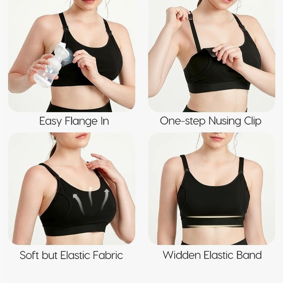NWT Lupantte Hands Free Pumping Nursing Bra Size XXL Black - Picture 7 of 8